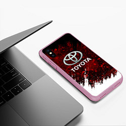 Чехол iPhone XS Max матовый Toyota Вектор, цвет: 3D-розовый — фото 2