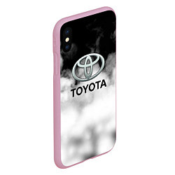 Чехол iPhone XS Max матовый Toyota облако, цвет: 3D-розовый — фото 2