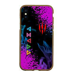 Чехол iPhone XS Max матовый The Witcher ГЕЙМЕРАМ ИГРА, цвет: 3D-коричневый