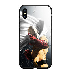 Чехол iPhone XS Max матовый One Punch Man - Сайтама, цвет: 3D-черный