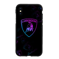 Чехол iPhone XS Max матовый Lamborghini Sport Pattrn, цвет: 3D-черный