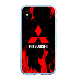 Чехол iPhone XS Max матовый Mitsubishi Red Fire, цвет: 3D-голубой