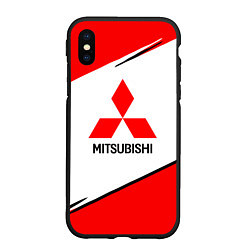 Чехол iPhone XS Max матовый Mitsubishi Logo Geometry, цвет: 3D-черный