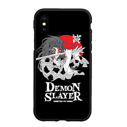 Чехол iPhone XS Max матовый Кокушибо Тсугикуни демон, цвет: 3D-черный