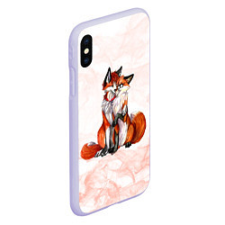 Чехол iPhone XS Max матовый Влюблённые Лисы Love, цвет: 3D-светло-сиреневый — фото 2