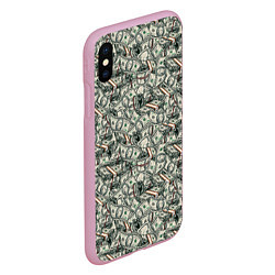 Чехол iPhone XS Max матовый Доллары банкноты, цвет: 3D-розовый — фото 2