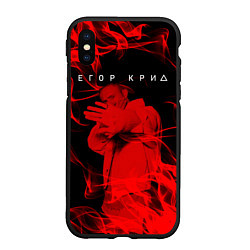 Чехол iPhone XS Max матовый Егор Крид огонь, цвет: 3D-черный