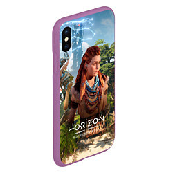 Чехол iPhone XS Max матовый Элой Horizon Forbidden West, цвет: 3D-фиолетовый — фото 2