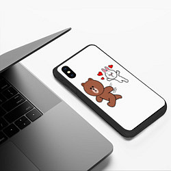 Чехол iPhone XS Max матовый От любви не сбежать Plush animal, цвет: 3D-черный — фото 2