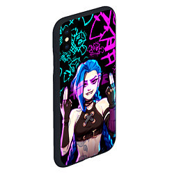 Чехол iPhone XS Max матовый JINX ДЖИНКС NEON PATTERN, цвет: 3D-черный — фото 2