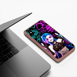 Чехол iPhone XS Max матовый JINX ДЖИНКС NEON PATTERN, цвет: 3D-коричневый — фото 2