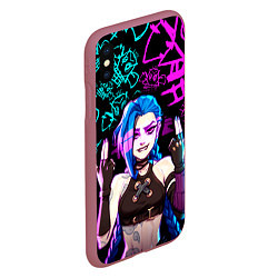 Чехол iPhone XS Max матовый JINX ДЖИНКС NEON PATTERN, цвет: 3D-малиновый — фото 2