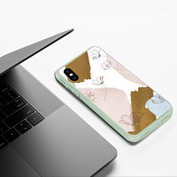 Чехол iPhone XS Max матовый Палитра на холсте, цвет: 3D-салатовый — фото 2