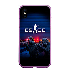 Чехол iPhone XS Max матовый Special Air Service CS GO, цвет: 3D-фиолетовый