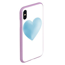 Чехол iPhone XS Max матовый Синее сердце, цвет: 3D-сиреневый — фото 2
