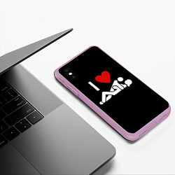 Чехол iPhone XS Max матовый Я Люблю, цвет: 3D-сиреневый — фото 2