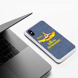 Чехол iPhone XS Max матовый On a Yellow Submarine 3D, цвет: 3D-белый — фото 2