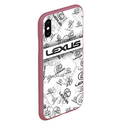 Чехол iPhone XS Max матовый LEXUS BIG EMBLEMA PATTERN, цвет: 3D-малиновый — фото 2