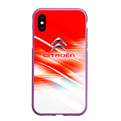 Чехол iPhone XS Max матовый Citroen c4, цвет: 3D-фиолетовый