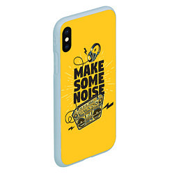 Чехол iPhone XS Max матовый Make Some Noise музыка, цвет: 3D-голубой — фото 2