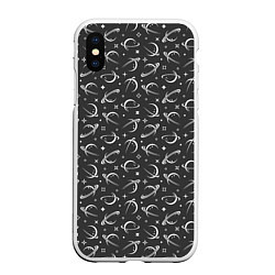 Чехол iPhone XS Max матовый Universe Pattern, цвет: 3D-белый