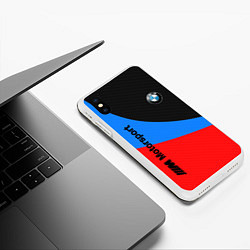 Чехол iPhone XS Max матовый BMW MOTOSPORT 2022, цвет: 3D-белый — фото 2