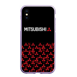 Чехол iPhone XS Max матовый MITSUBISHI HALF PATTERN, цвет: 3D-светло-сиреневый