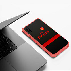 Чехол iPhone XS Max матовый Arsenal fc, цвет: 3D-красный — фото 2