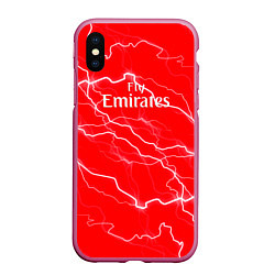 Чехол iPhone XS Max матовый Arsenal арсенал молнии, цвет: 3D-малиновый