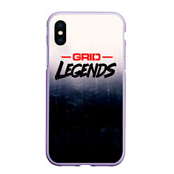 Чехол iPhone XS Max матовый Grid Legends, лого, цвет: 3D-светло-сиреневый