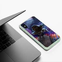 Чехол iPhone XS Max матовый Ангельский взор, цвет: 3D-салатовый — фото 2