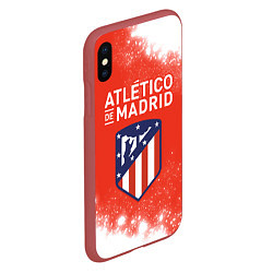 Чехол iPhone XS Max матовый ATLETICO MADRID Брызги, цвет: 3D-красный — фото 2