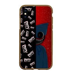 Чехол iPhone XS Max матовый Poppy Playtime Half Pattern Half Face, цвет: 3D-коричневый