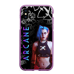 Чехол iPhone XS Max матовый JINX ARCANE, цвет: 3D-фиолетовый