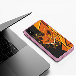 Чехол iPhone XS Max матовый Лиса Этника, цвет: 3D-розовый — фото 2