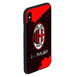 Чехол iPhone XS Max матовый МИЛАН AC Milan Соты, цвет: 3D-черный — фото 2