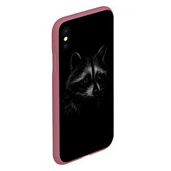 Чехол iPhone XS Max матовый Милаха енот, цвет: 3D-малиновый — фото 2