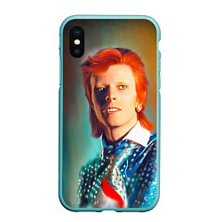 Чехол iPhone XS Max матовый Ziggy Stardust Portrait, цвет: 3D-мятный