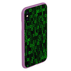 Чехол iPhone XS Max матовый Бинарный Код Binary Code, цвет: 3D-фиолетовый — фото 2