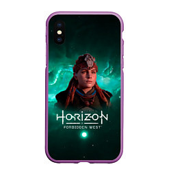 Чехол iPhone XS Max матовый Aloy - Элой Horizon Forbidden West, цвет: 3D-фиолетовый