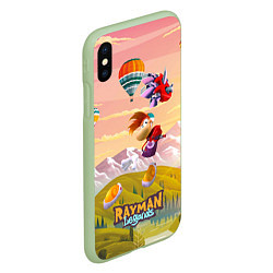 Чехол iPhone XS Max матовый Rayman воздушные шары, цвет: 3D-салатовый — фото 2