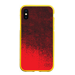 Чехол iPhone XS Max матовый RED GRUNGE SPORT GRUNGE, цвет: 3D-желтый