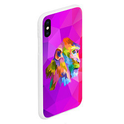 Чехол iPhone XS Max матовый Цветная обезьяна Color monkey, цвет: 3D-белый — фото 2