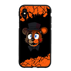 Чехол iPhone XS Max матовый FNAF - ФРЕДДИ Краска, цвет: 3D-черный