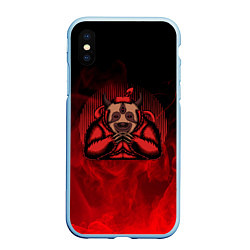 Чехол iPhone XS Max матовый Дьявольский ленивец Devilish sloth, цвет: 3D-голубой