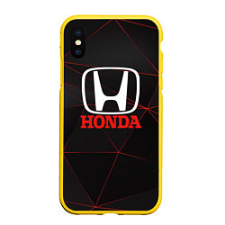 Чехол iPhone XS Max матовый HONDA спорт авто, цвет: 3D-желтый