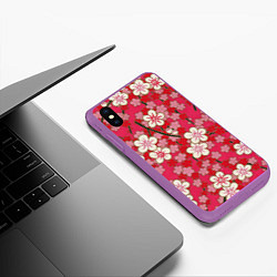 Чехол iPhone XS Max матовый Пышная весна, цвет: 3D-фиолетовый — фото 2