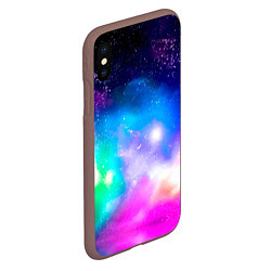 Чехол iPhone XS Max матовый Colorful Space Космос, цвет: 3D-коричневый — фото 2