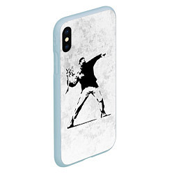 Чехол iPhone XS Max матовый BANKSY БУНТ RIOT БЭНКСИ, цвет: 3D-голубой — фото 2