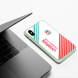 Чехол iPhone XS Max матовый LIVERPOOL ЛИВЕРПУЛЬ, цвет: 3D-салатовый — фото 2
